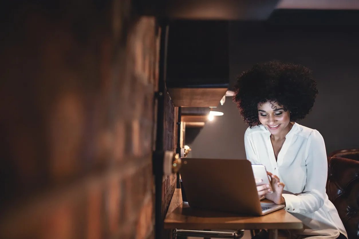 Woman engaging in one on one executive coaching online